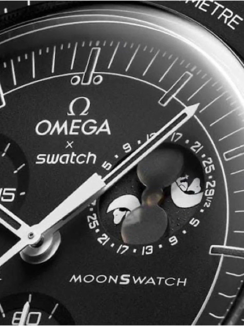 Omega X Swatch MoonSwatch Men’s Black Chronograph Watch (Snoopy)